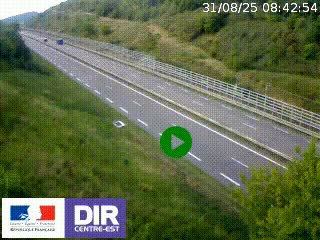 Webcam au niveau du col de Bois Clair à hauteur de Cluny sur la N79. Vue orientée vers Mâcon