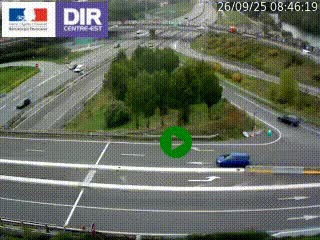 Webcam traffic à Grenoble-sud sur l'autoroute A480. Vue orientée vers l'entrée et la sortie de Grenoble