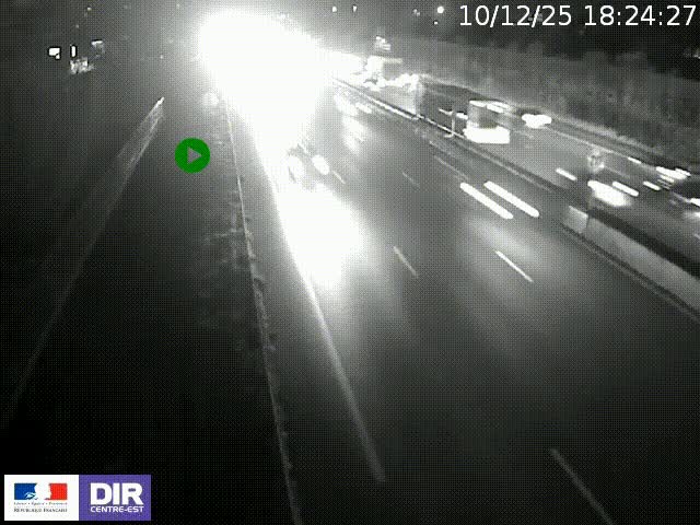 Webcam à Bron sur l'A43 à la jonction avec le boulevard périphérique de Lyon (D383). Vue orientée vers Lyon