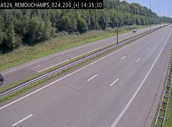 Webcam à hauteur de Spa entre la sortie Remouchamps et la sortie Stavelot. Vue orientée vers les Ardennes