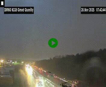 Webcam routière sur N338 à hauteur de Grand-Quevilly en périphérie de Rouen. Vue orientée vers Rouen