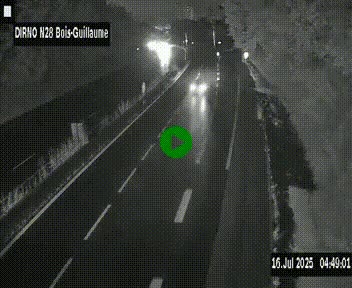 Webcam routière à hauteur de Bois-Guillaume en périphérie de Rouen. Vue orientée vers Rouen