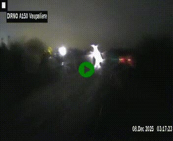 Webcam autoroute A150 à hauteur de La Vaupalière en périphérie de Rouen. Vue orientée vers Rouen