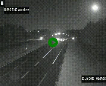 Webcam autoroute A150 à hauteur de La Vaupalière en périphérie de Rouen. Vue orientée vers Rouen