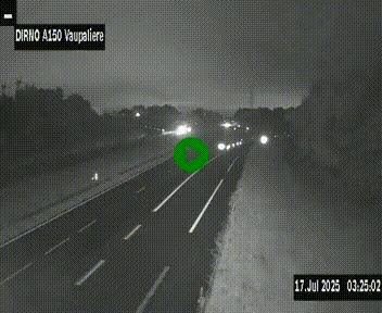 Webcam autoroute A150 à hauteur de La Vaupalière en périphérie de Rouen. Vue orientée vers Rouen