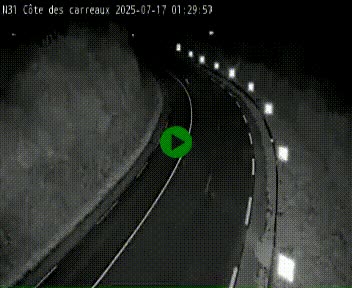 Webcam en haut de la Côte des Carreaux sur la N31 à Avesnes-en-Bray. Vue orientée vers Rouen