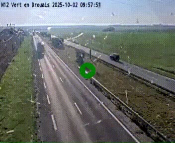 Webcam à hauteur de Vert-en-Drouais sur la N12, en périphérie de Dreux. Vue orientée vers Alençon