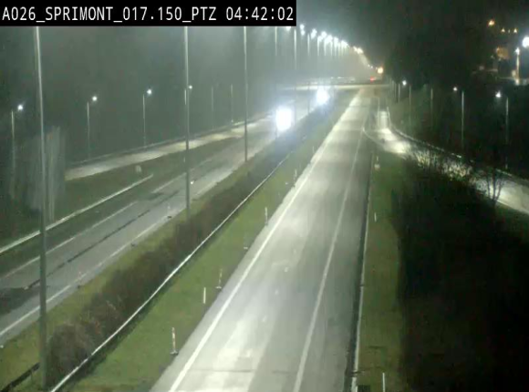 Webcam A26 (E25) à Sprimont, sur l'autoroute entre Liège et Arlon. Vue orientée vers le Luxembourg