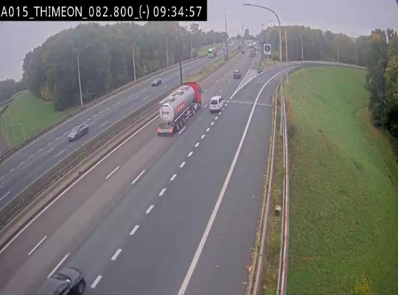 Caméra trafic Belgique - Thiméon - E42, jonction avec A54 (E420) direction La Louvière/Charleroi - BK 82.82
