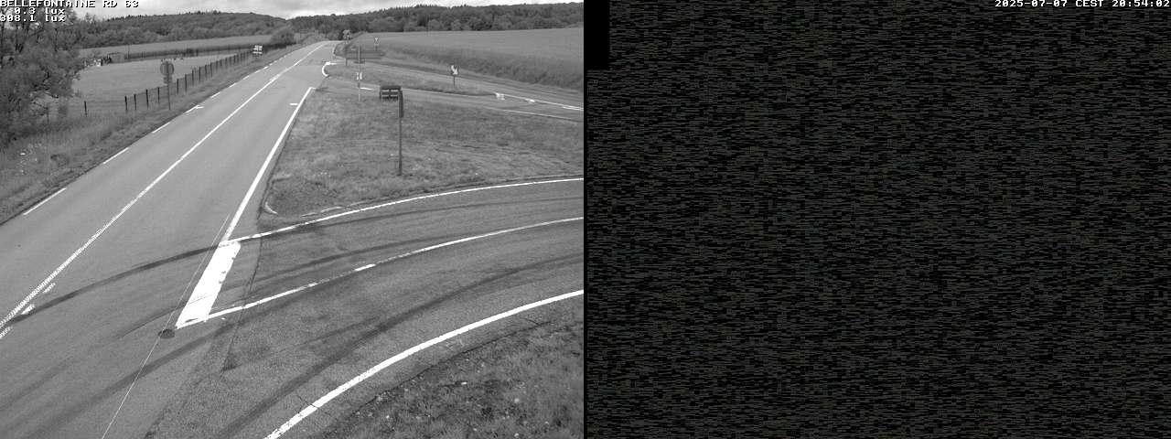 Webcam à Bellefontaine dans les Vosges à 552 mètres d'altitude sur la D63, à la jonction avec la D20A