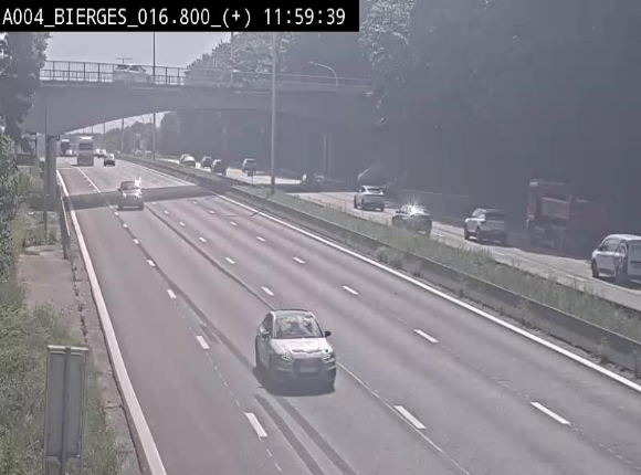 Webcam à Wavre, à hauteur de la sortie 5 Bierges. Vue orientée vers Namur