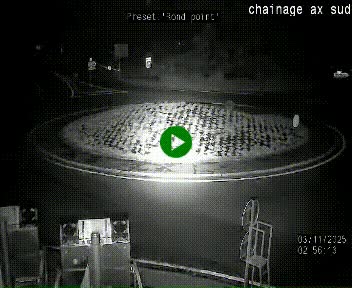 Webcam au nord d'Ax-les-Thermes au niveau de l'aire de chaînage de la N20. Vue orientée vers les Pyrénées, en direction de Pas de la Case