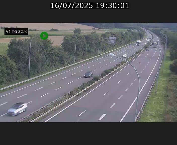 Traffic live webcam Luxembourg Flaxweiler - A1 direction Luxembourg - BK 22.4