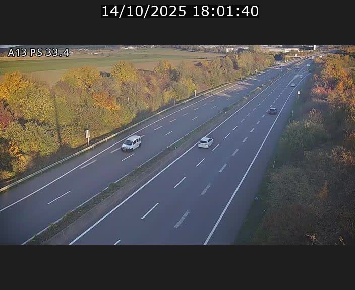Webcam trafic sur A13 à hauteur de Mondorf-les-Bains en direction d'Altwies