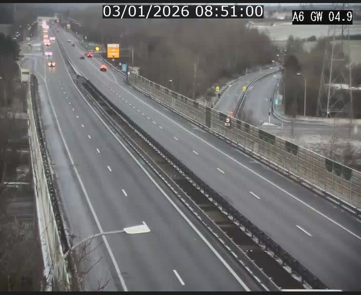 Traffic live webcam Luxembourg Croix de Cessange - A6 - BK 4.9 - direction Belgique