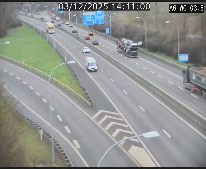 Traffic live webcam Luxembourg - Croix de Cessange - A6 - BK 3.5 - direction France/Allemagne