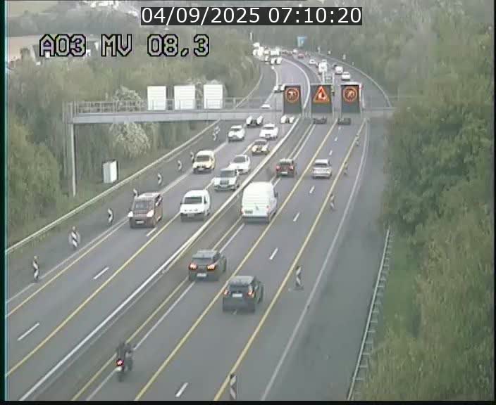 Webcam Autoroute après la Croix de Bettembourg en direction de Luxembourg sur l'A3