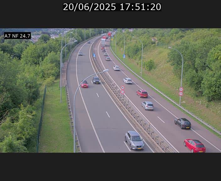 Caméra trafic Luxembourg - A7, Schieren direction Mersch