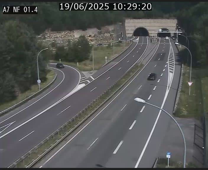 Caméra autoroute Luxembourg A7 - Echangeur Waldhaff - direction Tunnel Stafelter