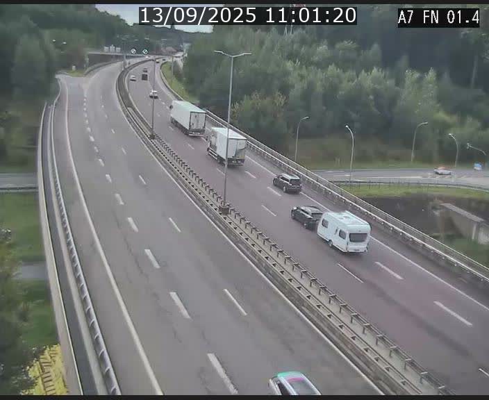 Caméra autoroute Luxembourg A7 - Tunnel Stafelter - direction Echangeur Grünewald