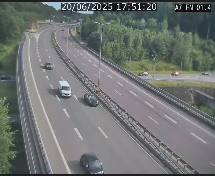 Caméra autoroute Luxembourg A7 - Tunnel Stafelter - direction Echangeur Grünewald