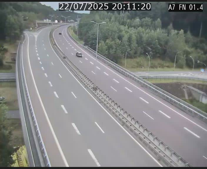 Caméra autoroute Luxembourg A7 - Tunnel Stafelter - direction Echangeur Grünewald