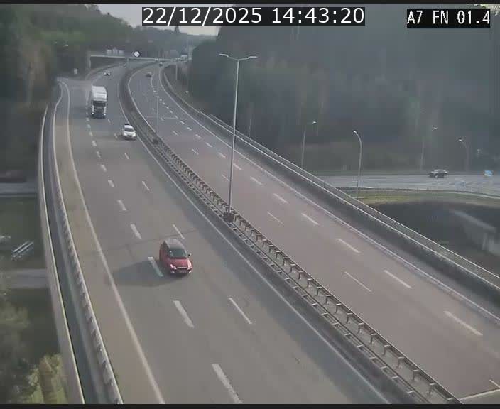 Caméra autoroute Luxembourg A7 - Tunnel Stafelter - direction Echangeur Grünewald
