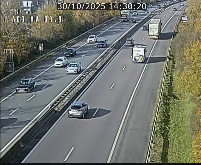 Webcam Autoroute à la Croix de Bettembourg - A3 - BK 9.9 - direction Luxembourg-Ville