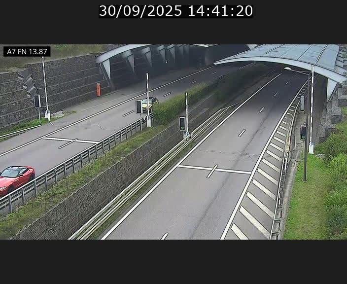 Caméra trafic Luxembourg - A7, Tunnel Gousselerbierg, entrée nord, direction Lorentzweiler