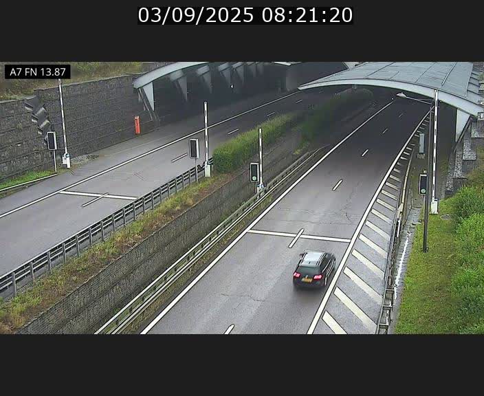 Caméra trafic Luxembourg - A7, Tunnel Gousselerbierg, entrée nord, direction Lorentzweiler