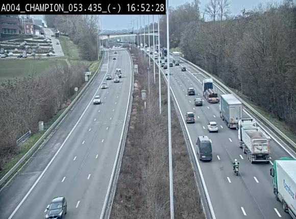 Webcam E411 à Champion, à proximité de Namur. Vue orientée vers Bruxelles