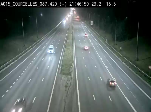 Webcam autoroute Belgique - Viesville - E42 direction Mons - BK 84.35