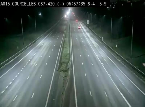 Webcam autoroute Belgique - Viesville - E42 direction Mons - BK 84.35