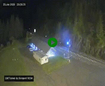 Webcam à l'entrée du tunnel du Somport, côté français, sur la N134, dans les Pyrénées, en direction de l'Espagne, à 1116 mètres d'altitude