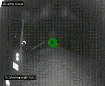 Webcam au col du Somport, côté français, sur la N134, dans les Pyrénées, en direction de l'Espagne, à 1632 mètres d'altitude