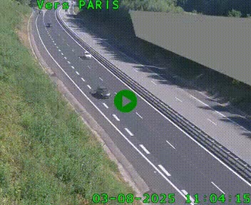 Caméra routière sur l'autoroute A20 à Saint-Pardoux-l'Ortigier, à la jonction avec l'A89. Vue orientée vers Paris