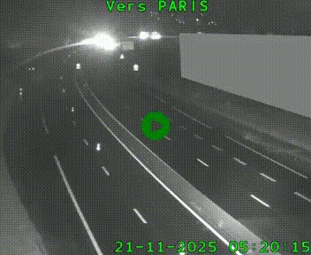 Caméra routière sur l'autoroute A20 à Brive-la-Gaillarde, à la jonction avec l'A89. Vue orientée vers Paris