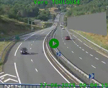 Caméra routière sur l'autoroute A20 à Noailles, en périphérie de Brive-la-Gaillarde. Vue orientée vers Toulouse