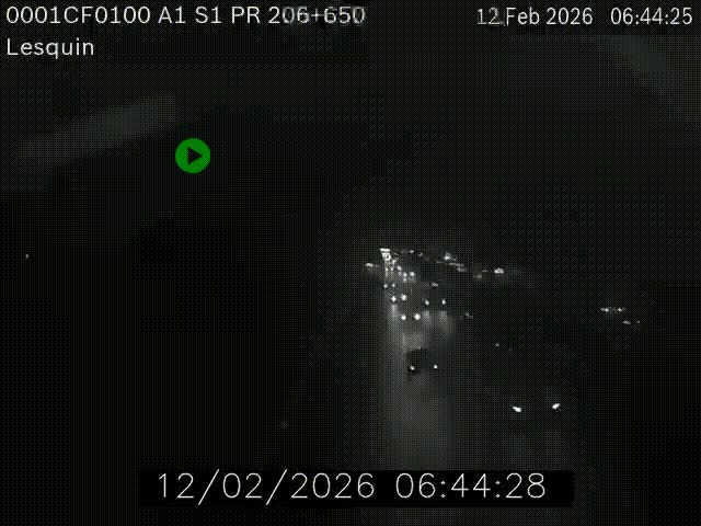 Webcam autoroute A1 à hauteur de Lesquin. Vue orientée vers Lille