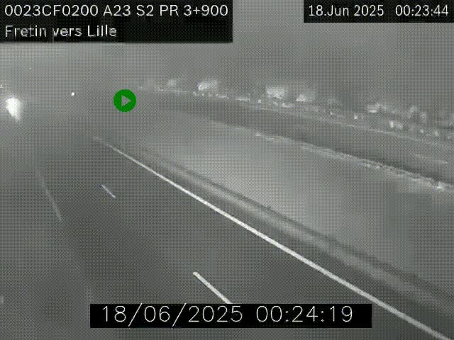 Webcam autoroute A23 à hauteur de Fretin. Vue orientée vers Lille