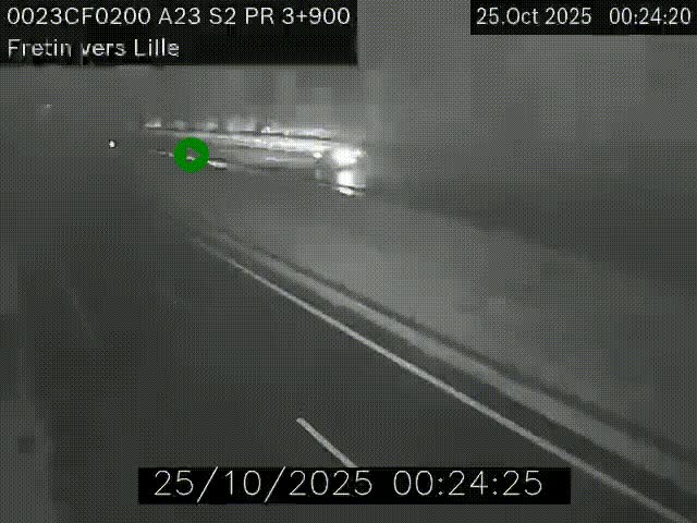 Webcam autoroute A23 à hauteur de Fretin. Vue orientée vers Lille