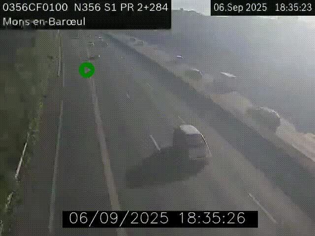 Webcam à l'entrée de Lille en direction du périphérique, à proximité de Mons-en-Baroeul sur la N356
