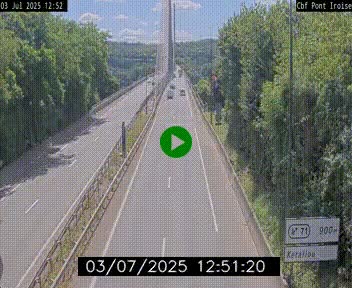 Webcam sur la N165 après le Pont de l'Iroise, à l'entrée de Brest