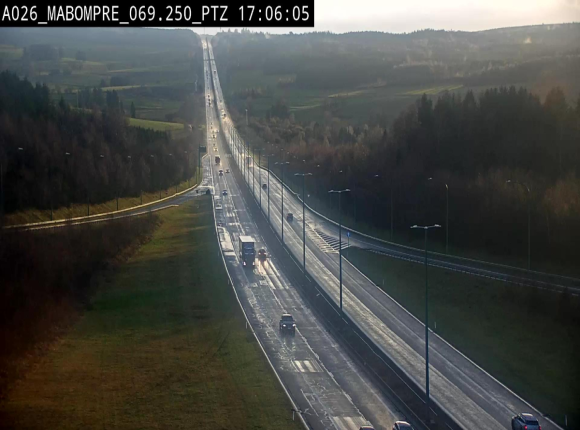 Webcam E25 (A26) à Mabompré. Vue orientée vers Liège