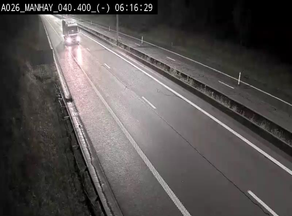 Webcam autoroute A26/E25 à hauteur de Manhay, après la jonction avec la N651 en direction de Liège - BK 40.4