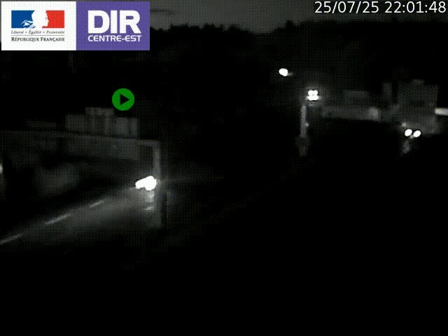 Caméra de circulation routière sur le boulevard périphérique Laurent Bonnevay de Lyon (D383) à hauteur de Bron, avant la jonction avec l'A43. Vue orientée vers l'échangeur