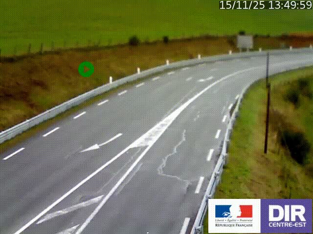 Webcam sur le col Pin Bouchain, vue orientée vers Roanne, en provenance de Lyon sur la nationale 7 (N7)