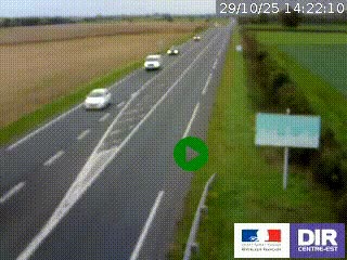 Webcam routière sur la RN7 à hauteur de Toulon-sur-Allier, entre Moulins et Vichy