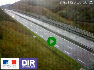 Webcam au niveau du col de Bois Clair à hauteur de Cluny sur la N79. Vue orientée vers Mâcon