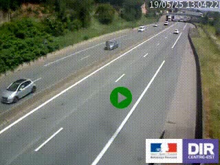 Caméra autoroutière sur l'A47 à hauteur de Givors, a proximité de Lyon. La webcam est orientée vers Lyon